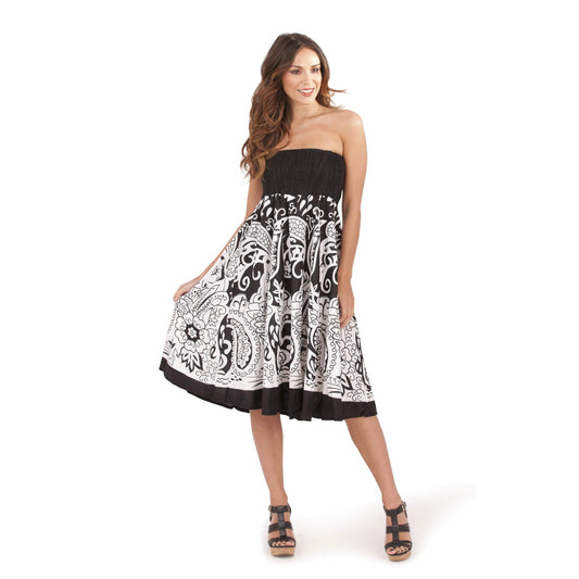 Pistachio Paisley Print Dress/Skirt - Black