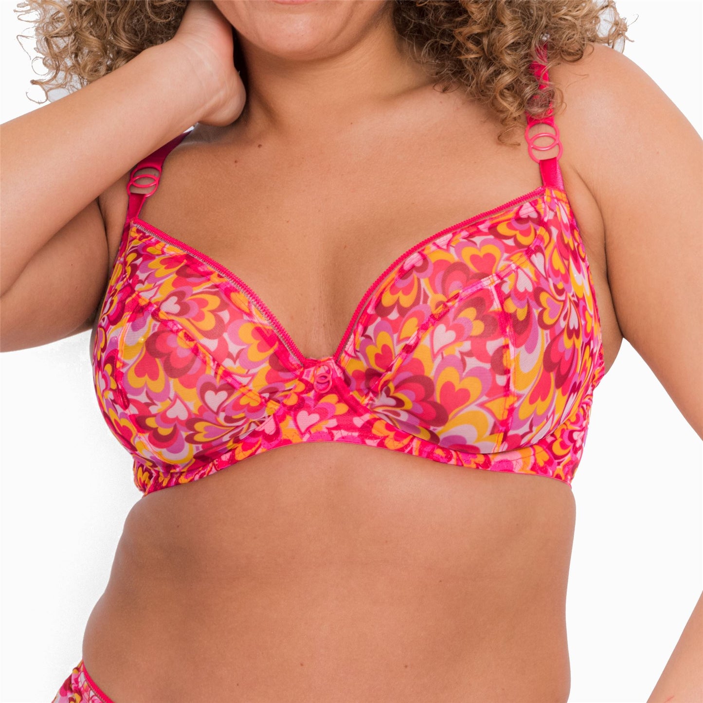 Curvy Kate Lifestyle Plunge Bra - Pink Hearts