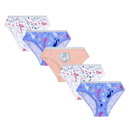 4Kidz Girls Briefs (5 Pack) - Mermaids (7-13 Years)