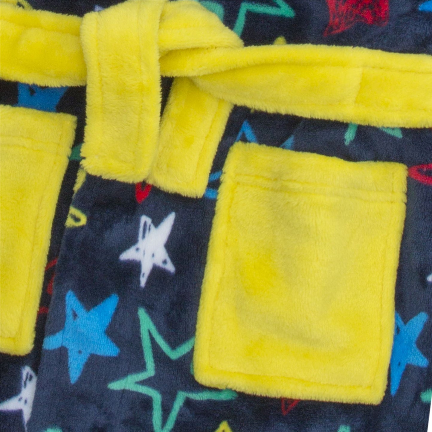 Minikidz Boys Star Print Fleece Robe - Blue/Multi