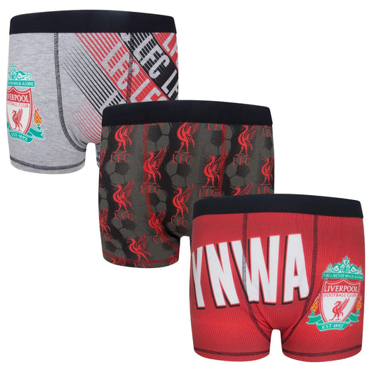 Boys Liverpool FC Boxer Shorts 3 Pack - 6-12 Years
