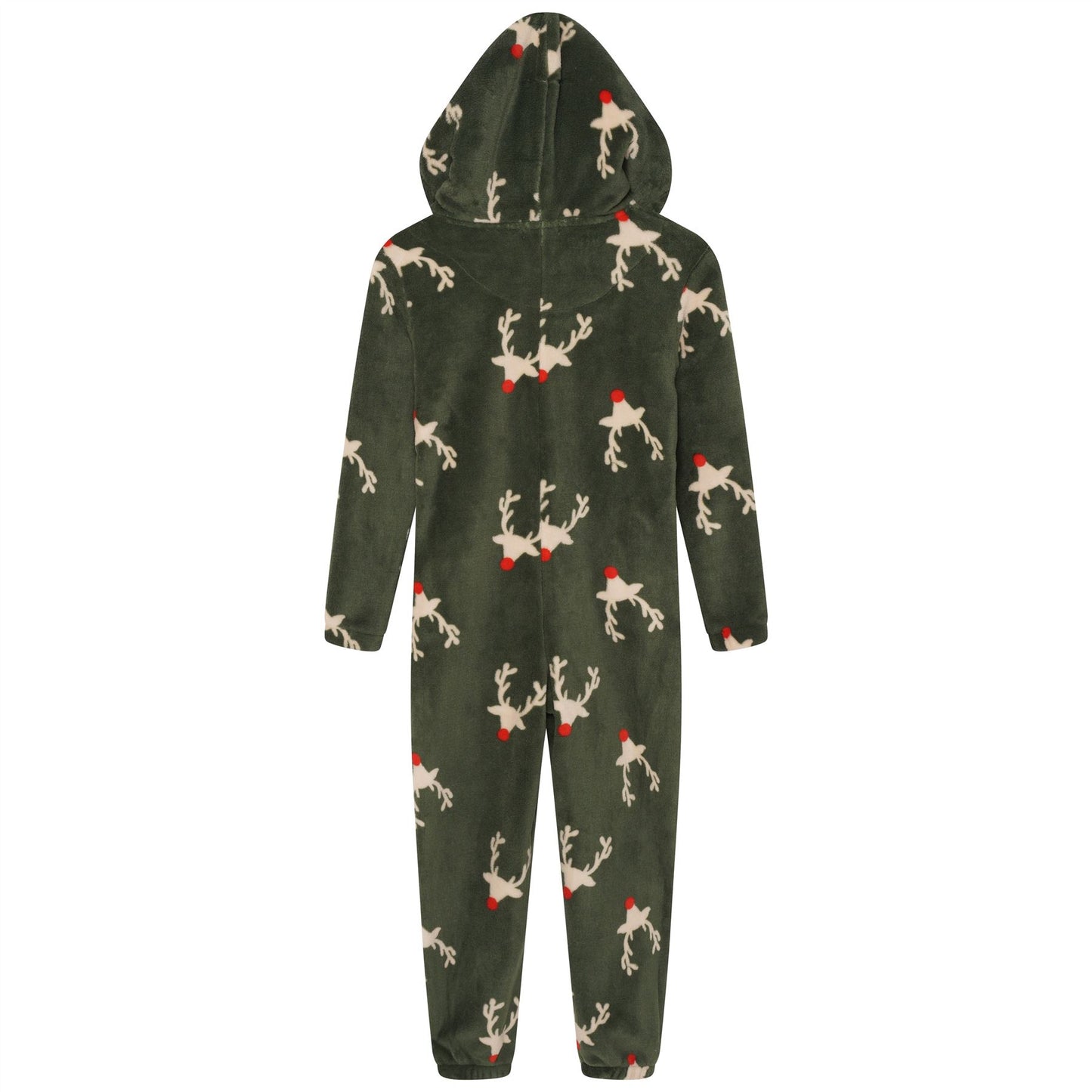 Nifty Kids Reindeer Fleece Onesie - Green