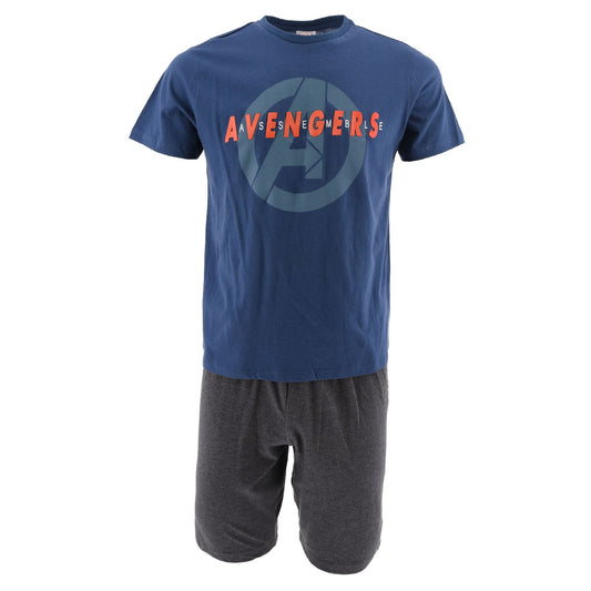 Mens Avengers Assemble Short Pyjama Set - Navy