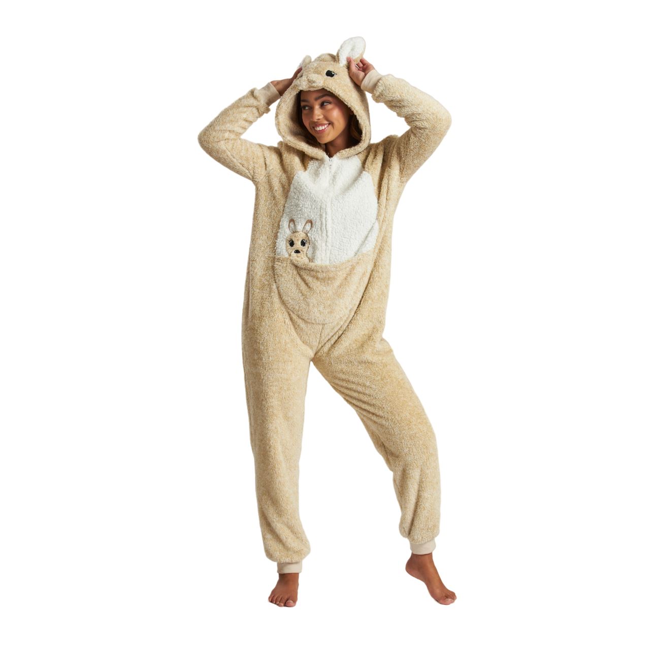 Loungeable Womens Marl Fleece Kangaroo Onesie
