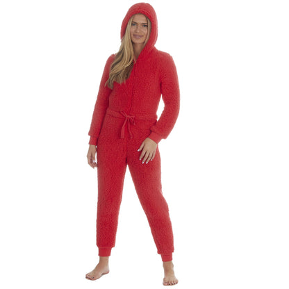 Jenni Intimates Womens Soft Handle Sherpa Fleece Onesie - Papaya