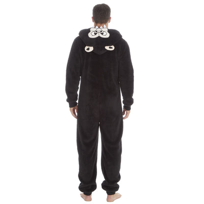 Onezee Gorilla Print Snuggle Fleece Onesie - Black