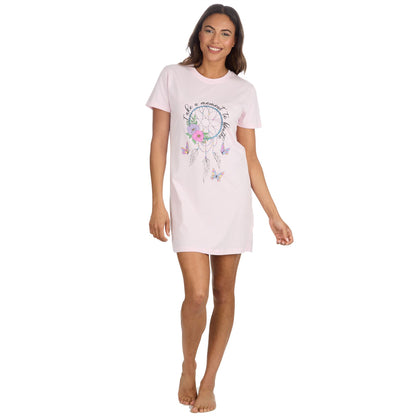 Forever Dreaming 'Take a Moment to Breathe' Womens Nightdress - Pink