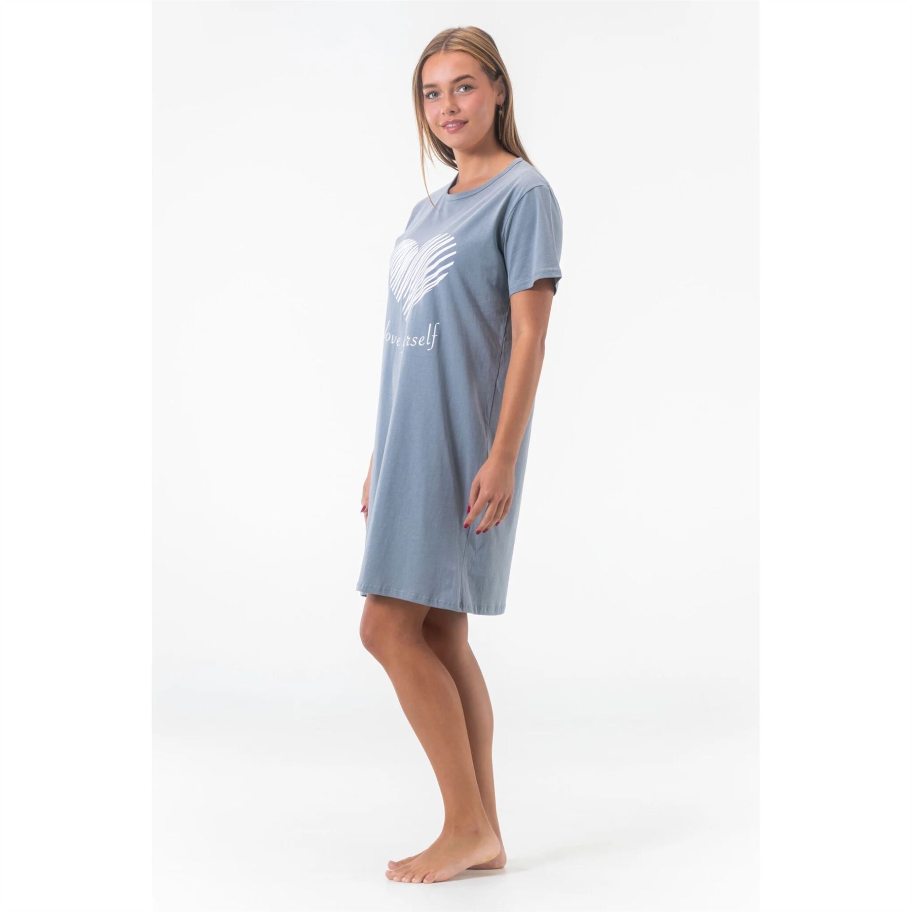 Gaubert Womens 'Love Yourself' Nightdress - Grey Gaubert