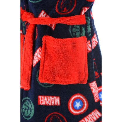 Marvel Logo Kids Fleece Robe - Navy