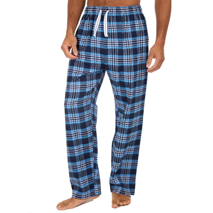 Cargo Bay Mens Check Flannel Lounge Pants - Blue