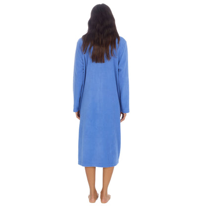 Countess Christie Longer Length Button Housecoat - Blue