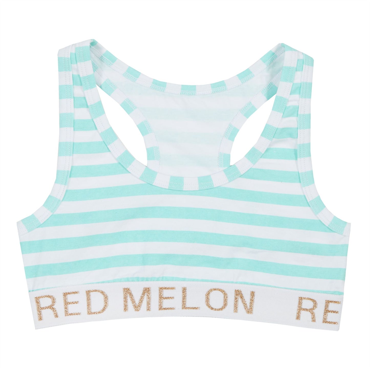 Red Melon Girls Crop Top Bra And Brief Set - Stripe