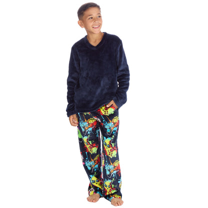 Cargo Bay Kids Fleece Pyjamas - Navy/Gamer