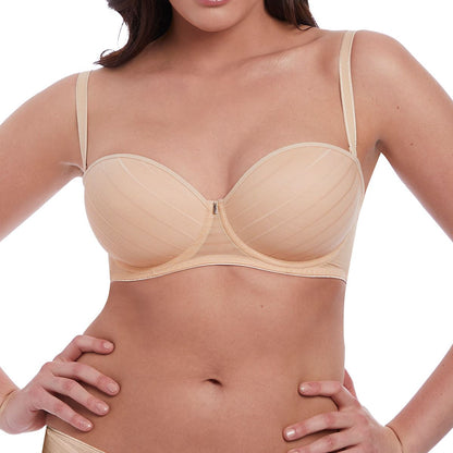 Freya Cameo Deco Strapless Moulded Bra - Sand