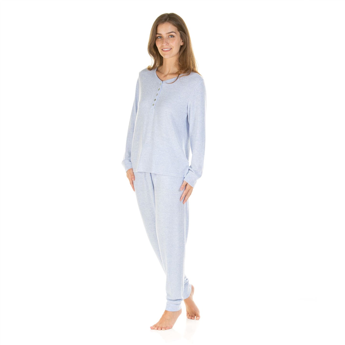 La Marquise Womens Lush Lounge Long Sleeve Pyjamas - Blue
