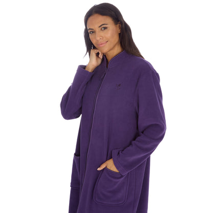 Countess Christie Longer Length Zip Housecoat - Purple