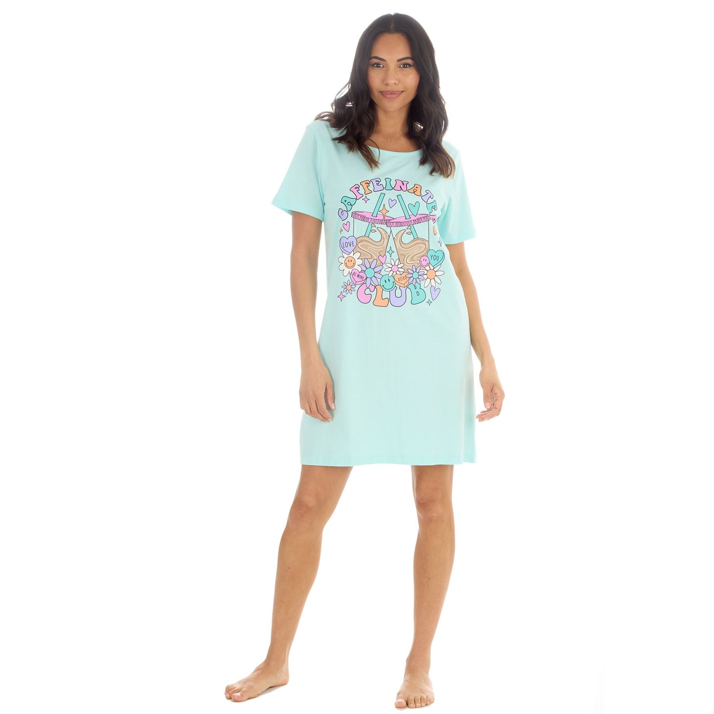 Forever Dreaming 'Caffeinated Club' Womens Nightdress - Mint
