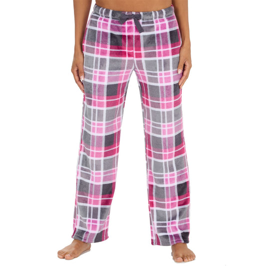 Forever Dreaming Womens Fleece Lounge Pants - Pink Check Forever Dreaming