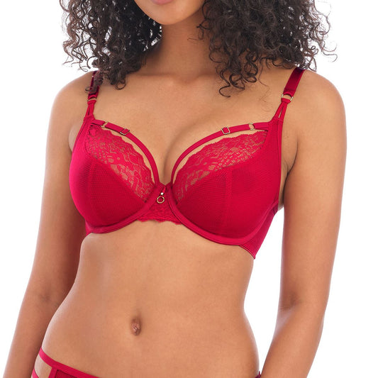 Freya Temptress Plunge Bra - Cherry