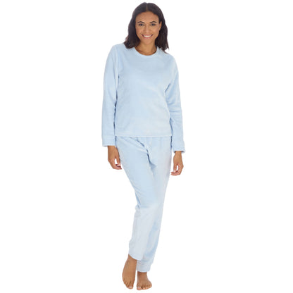 Forever Dreaming Womens Plush Fleece Pyjama Set - Ice Blue