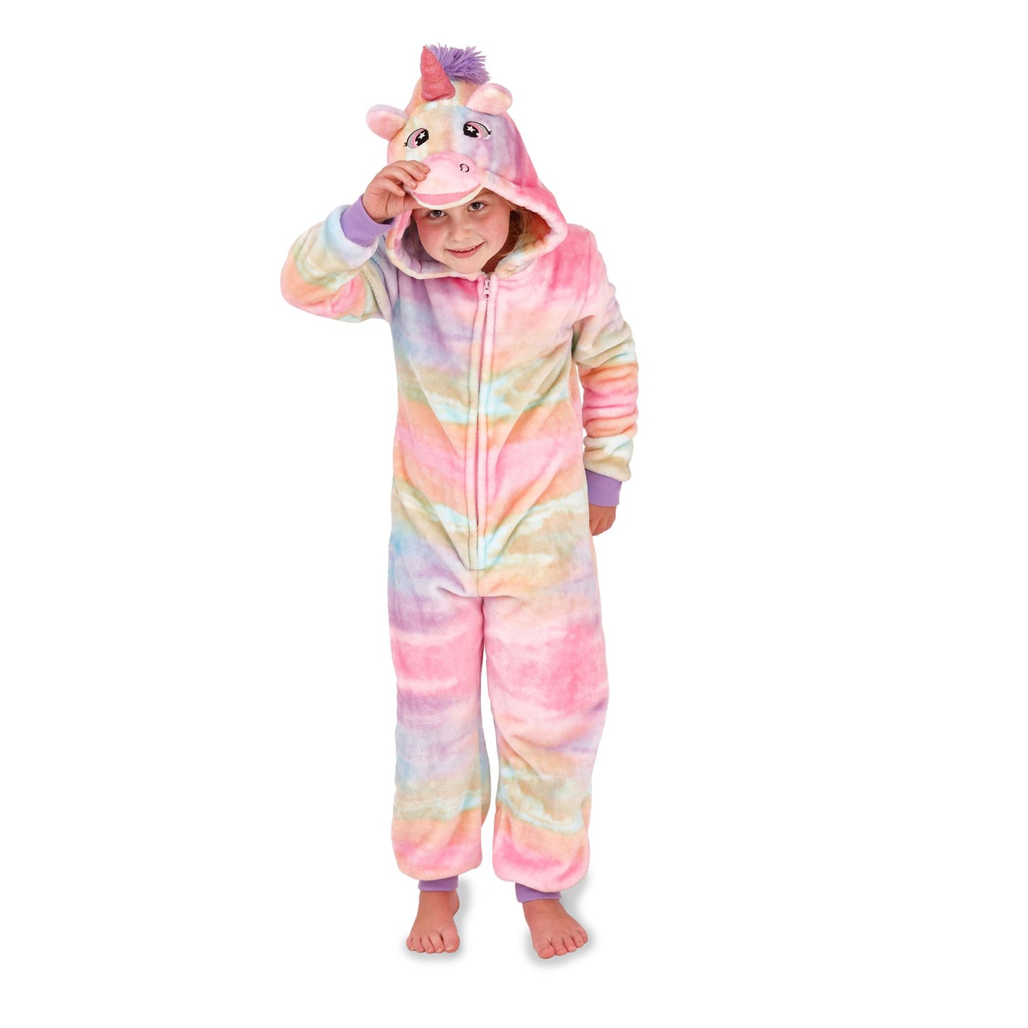 Nifty Kids Rainbow Unicorn Fleece Onesie