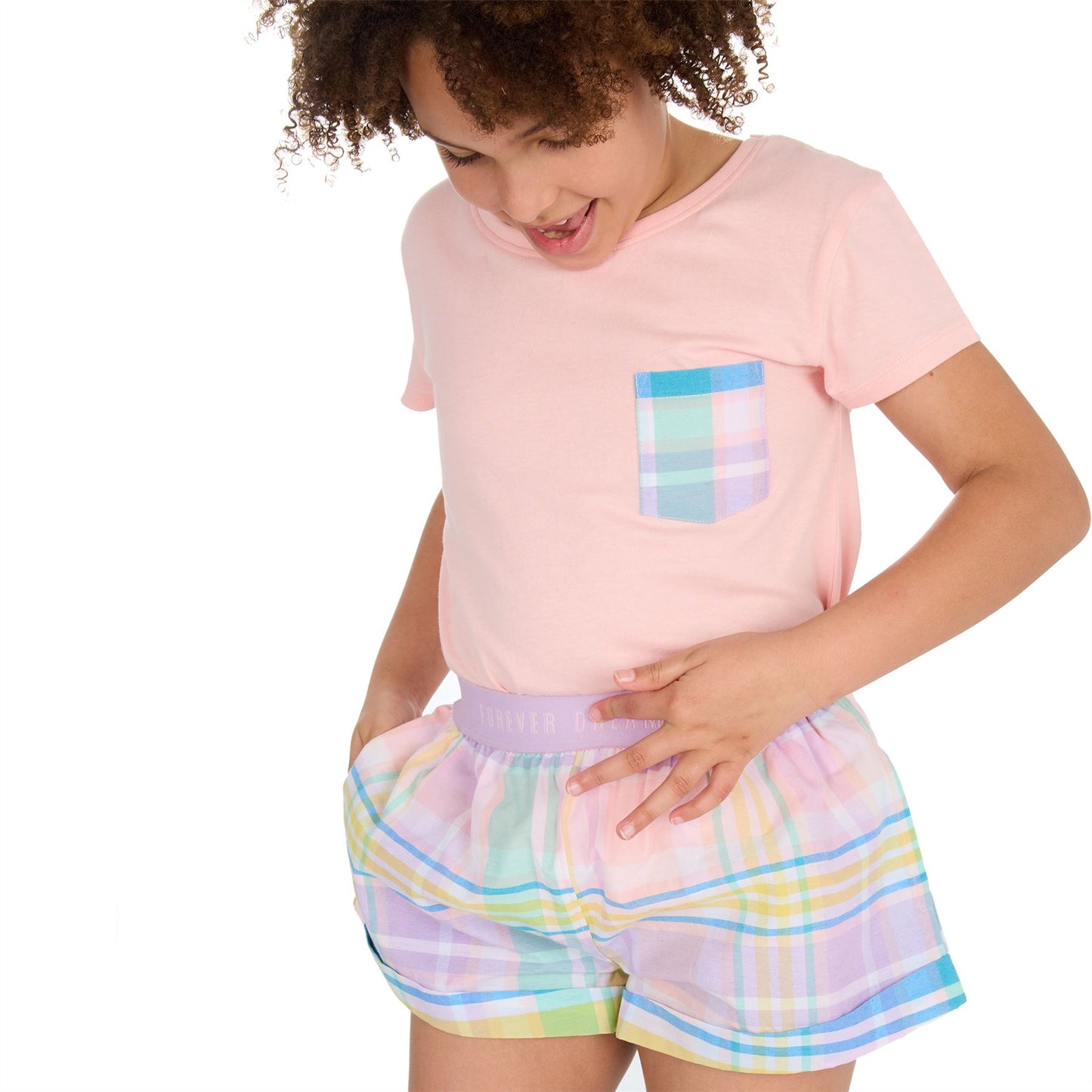 Forever Dreaming Girls Jersey Top and Woven Shorts - Pink