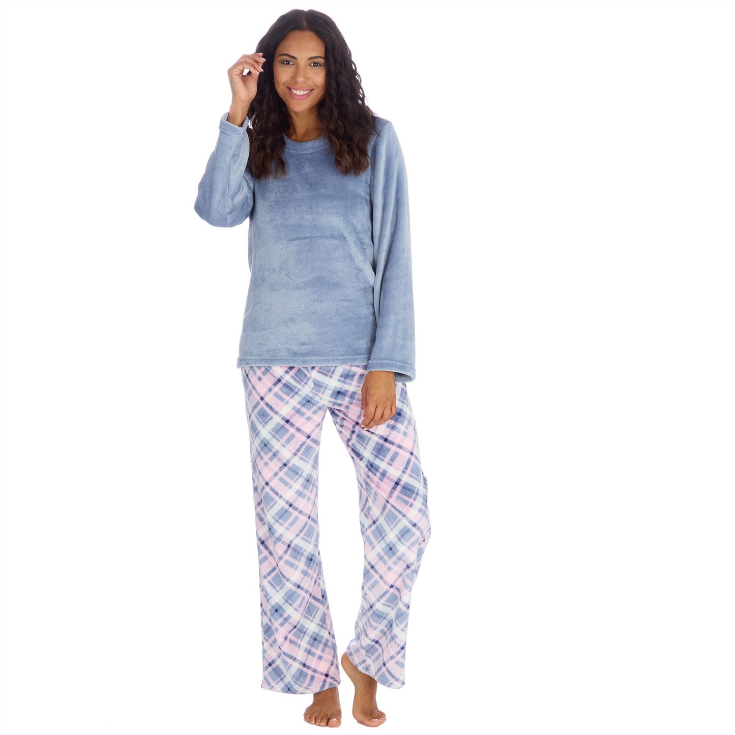 Forever Dreaming Womens Fleece Pyjamas - Diagonal Check