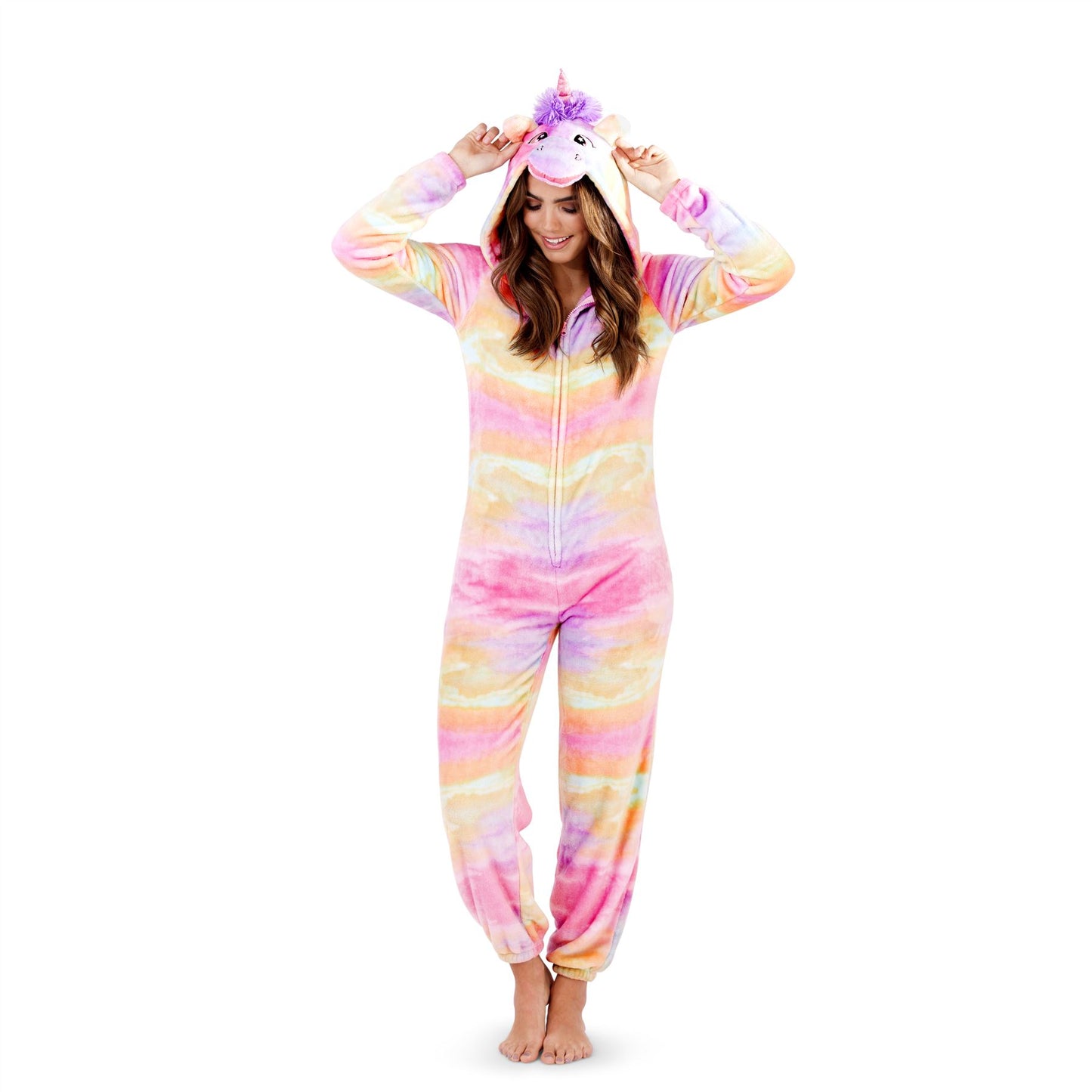 Loungeable Womens Rainbow Unicorn Fleece Onesie