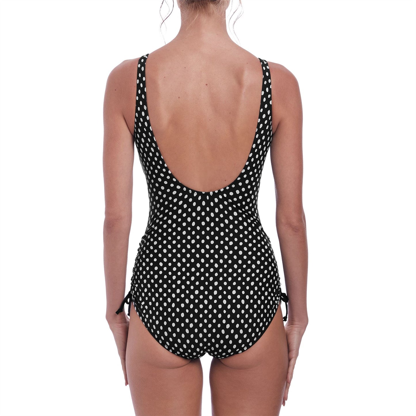 Fantasie Santa Monica V Neck Adjustable Leg Swimsuit - Black/White