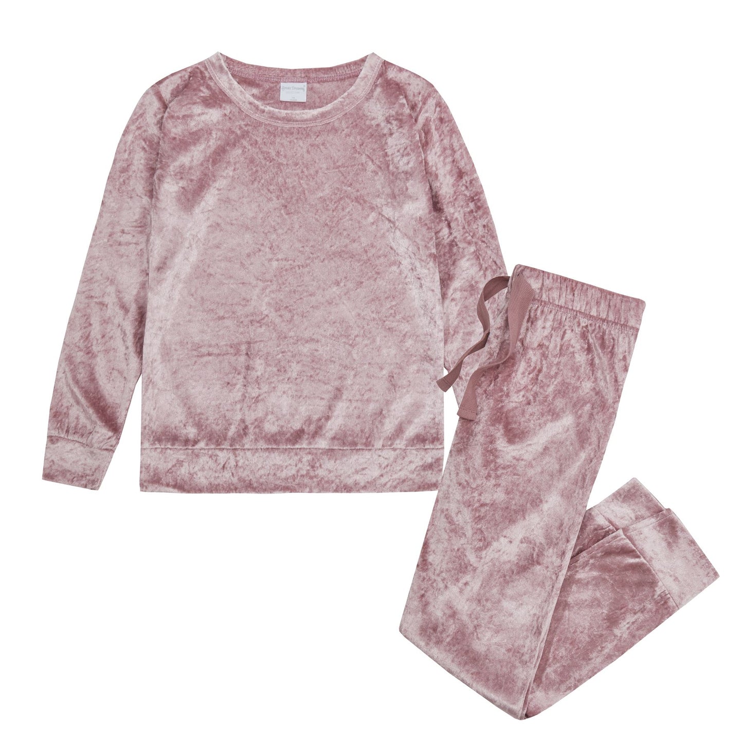 Forever Dreaming Girls Crushed Velvet Pyjamas - Pink
