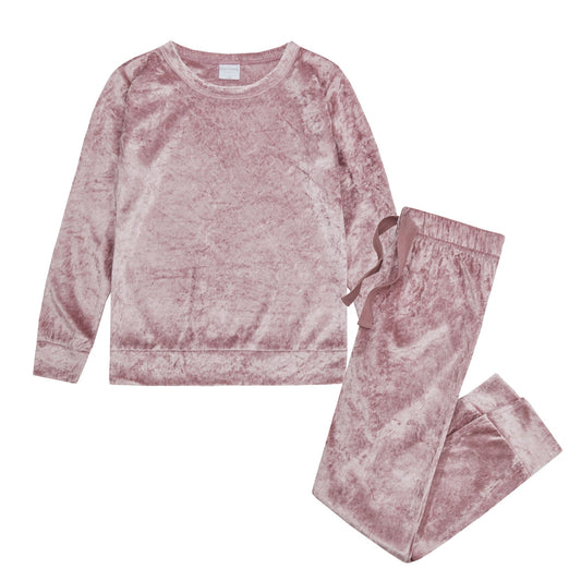 Forever Dreaming Girls Crushed Velvet Pyjamas - Pink