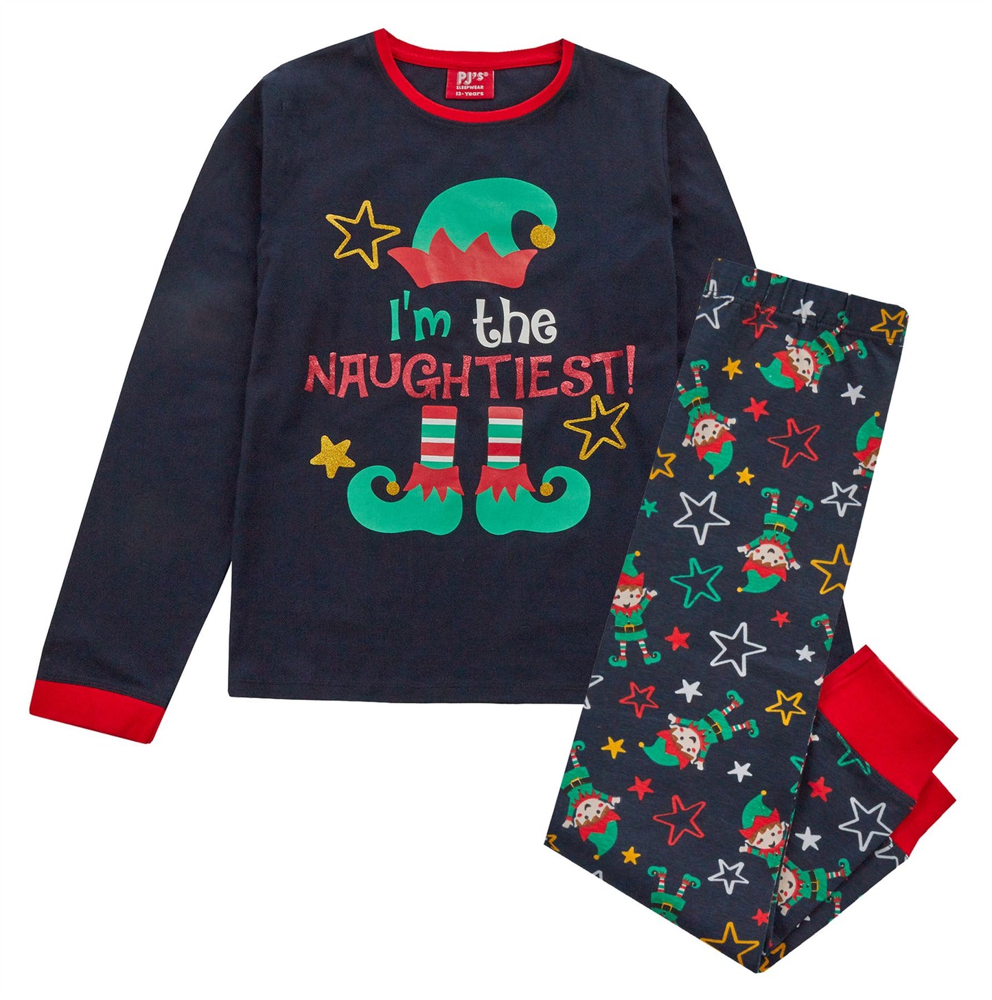 PJ's Kids 'I'm The Naughtiest' Christmas Pyjamas