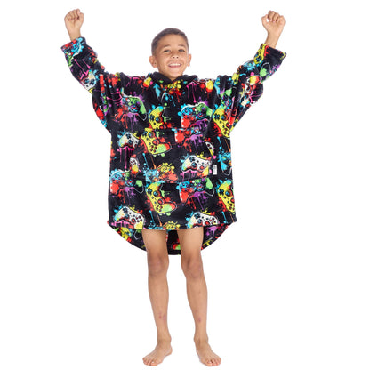 Huggable Hoodie Kids Fleece Oversized Hoodie - Gaming Navy