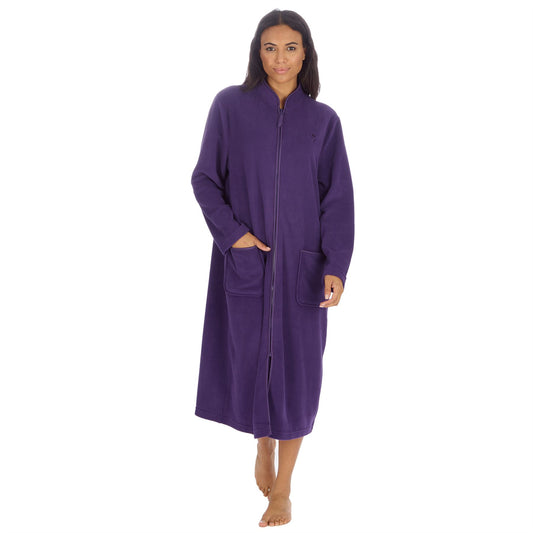 Countess Christie Longer Length Zip Housecoat - Purple