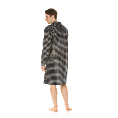 Haigman Mens Brushed Cotton Nightshirt - Small Check
