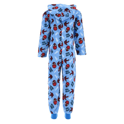 Kids Spiderman Fleece 'Spidey' Onesie - Blue