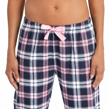 Momentii Womens Jersey/Flannel Pyjama Set - Pink Check Momentii