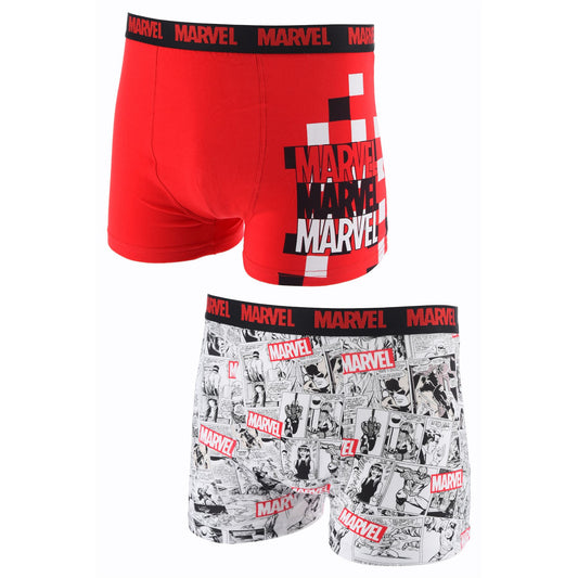 Mens Marvel Boxer Shorts (2 Pack) - Red/Multi