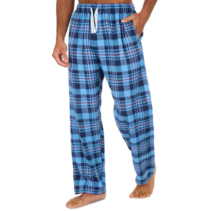 Cargo Bay Mens Check Flannel Lounge Pants - Denim