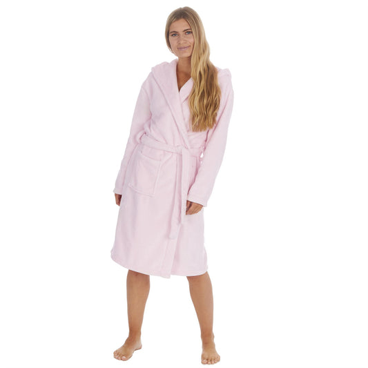 Forever Dreaming Womens Fleece Hooded Robe - Pink (2XL-5XL)
