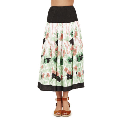 Pistachio Floral Print 2 in 1 Dress/Skirt - Black