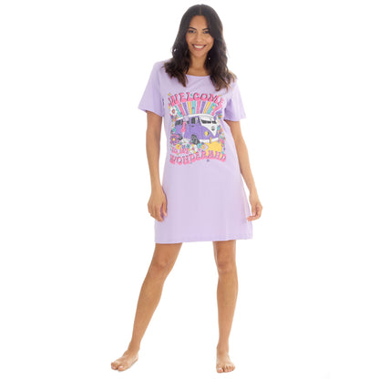Forever Dreaming 'Welcome To My Wonderland' Womens Nightdress - Lilac