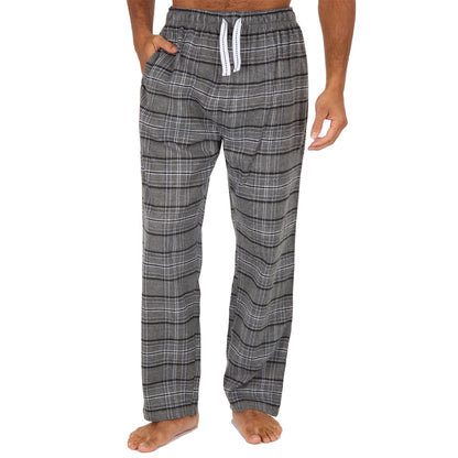 Cargo Bay Mens Check Flannel Lounge Pants - Grey