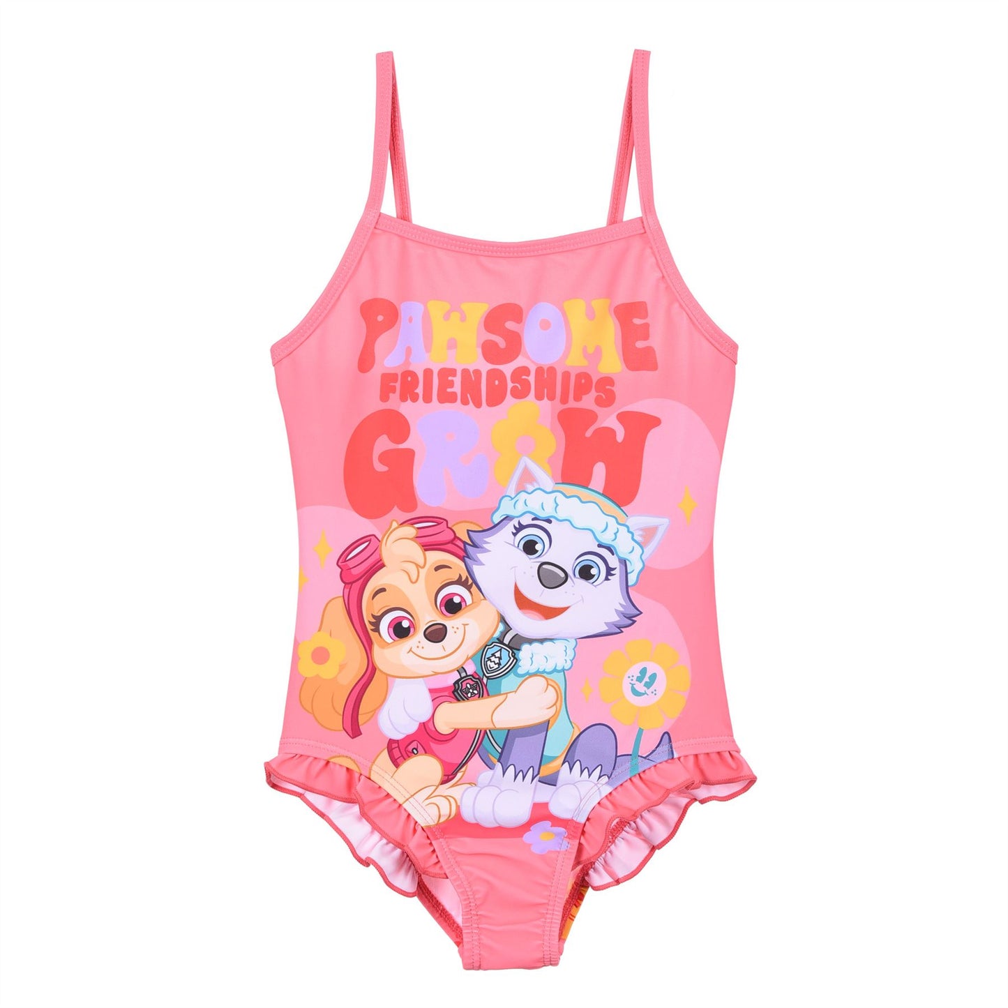 Girls Paw Patrol 'Pawsome Friendships Grow' Swimsuit - Coral