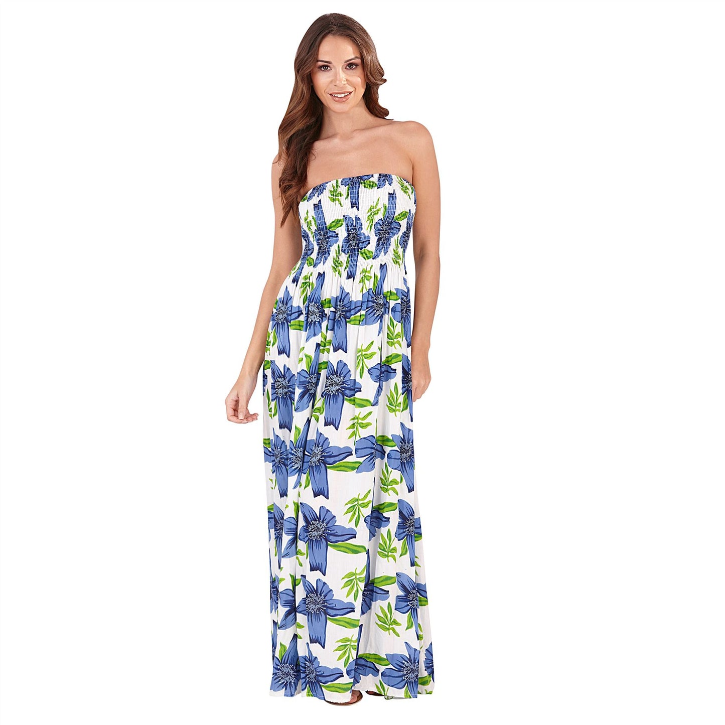 Pistachio Floral Print Maxi Dress - Navy