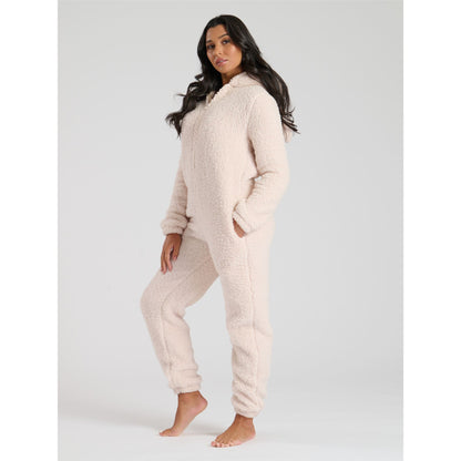 Loungeable Womens Sherpa Fleece Teddy Bear Onesie
