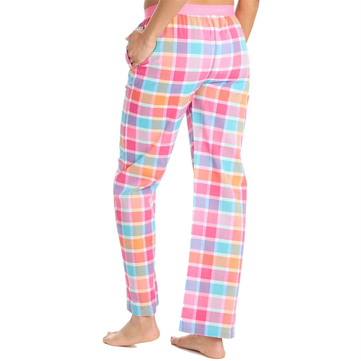 Forever Dreaming Womens Woven Check Lounge Pants - Mint