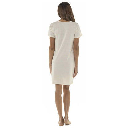 Foxbury Womens 'Wild Nights In' Safari Nightdress - Oatmeal