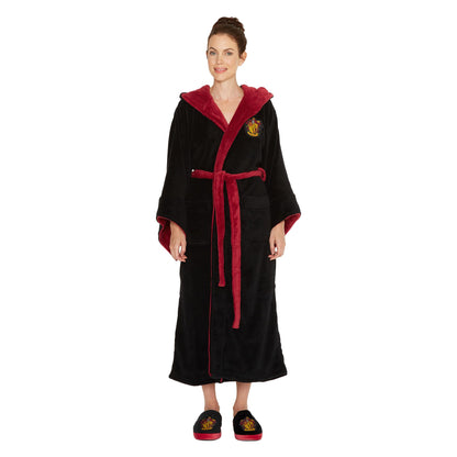 Womens Harry Potter Gryffindor Fleece Robe - Black