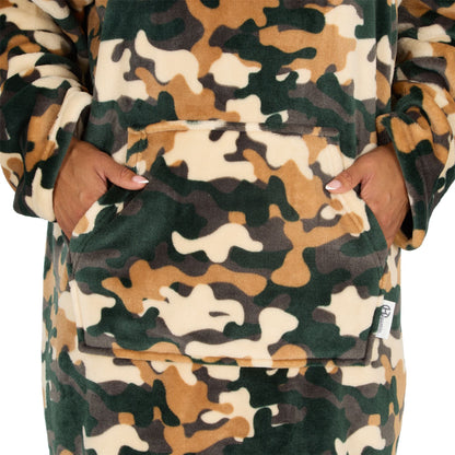 Huggable Hoodie Mens Fleece Oversized Hoodie - Camo